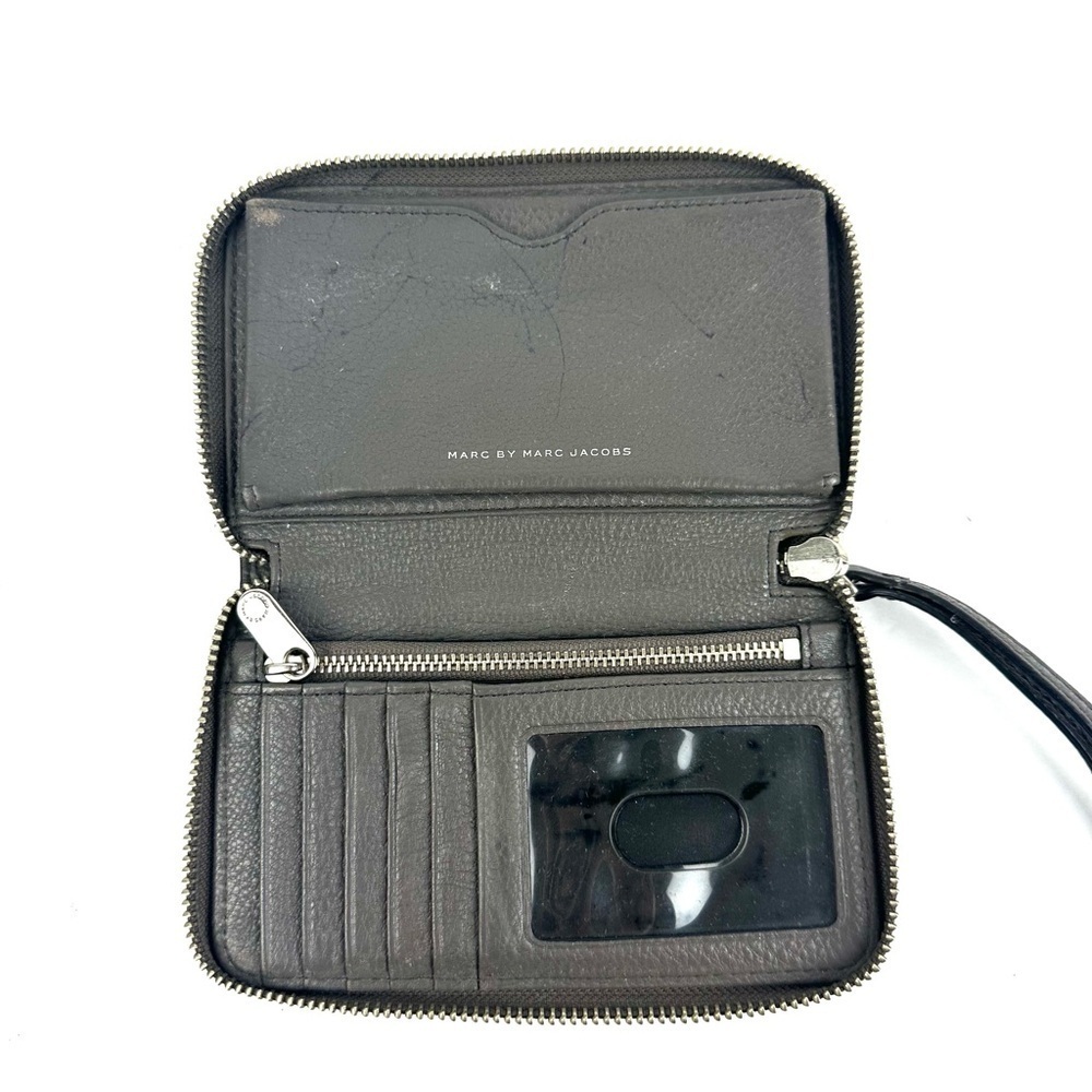 Marc Jacobs Classic Q Wingman Wallet Wristlet Mushroom Gray Clutch‎ Organizer - Picture 4 of 9